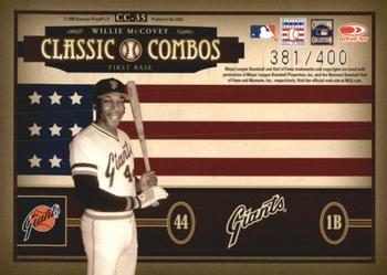 2005 Donruss Classics - Classic Combos #CC-35 Willie Mays / Willie McCovey Back
