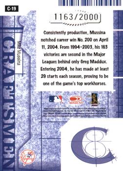 2005 Donruss - Craftsmen #C-19 Mike Mussina Back