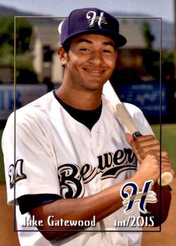 2015 Grandstand Helena Brewers #14 Jake Gatewood Front
