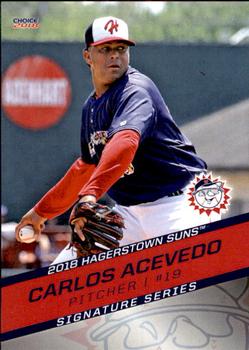 2018 Choice Hagerstown Suns #1 Carlos Acevedo Front