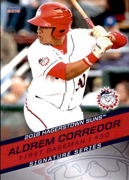2018 Choice Hagerstown Suns #10 Aldrem Corredor Front