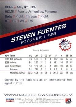 2018 Choice Hagerstown Suns #16 Steven Fuentes Back