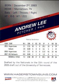 2018 Choice Hagerstown Suns #20 Andrew Lee Back