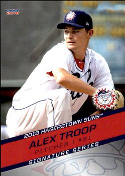 2018 Choice Hagerstown Suns #28 Alex Troop Front