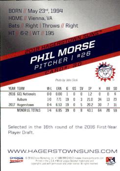 2018 Choice Hagerstown Suns #30 Phil Morse Back