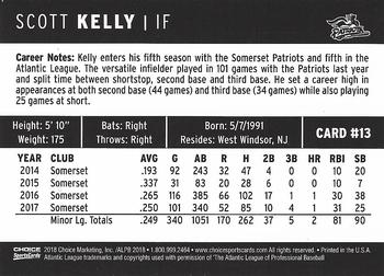 2018 Choice Somerset Patriots #13 Scott Kelly Back