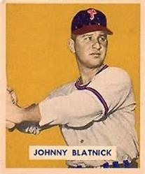 1949 Bowman #123 Johnny Blatnik Front