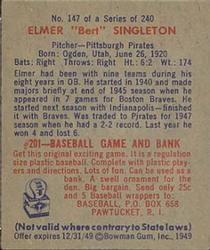 1949 Bowman #147 Elmer 