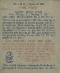1949 Bowman #153 Phil Masi Back