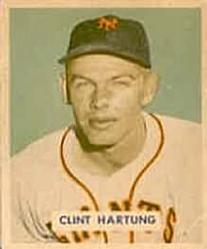 1949 Bowman #154 Clint Hartung Front