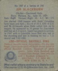 1949 Bowman #160 Jim Blackburn Back