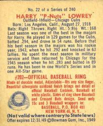 1949 Bowman #22 Harry 