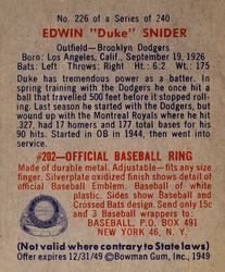 1949 Bowman #226 Edwin 