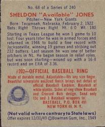 1949 Bowman #68 Sheldon 