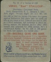 1949 Bowman #81 Virgil 