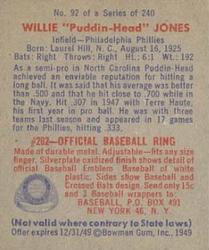 1949 Bowman #92 Willie 