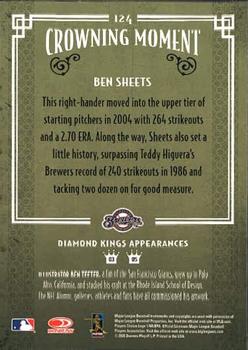 2005 Donruss Diamond Kings #124 Ben Sheets Back