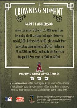 2005 Donruss Diamond Kings #1 Garret Anderson Back