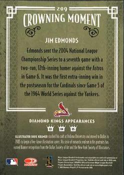 2005 Donruss Diamond Kings #209 Jim Edmonds Back