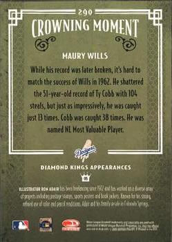 2005 Donruss Diamond Kings #290 Maury Wills Back