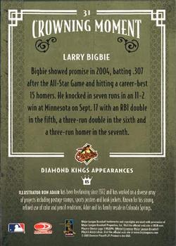 2005 Donruss Diamond Kings #31 Larry Bigbie Back