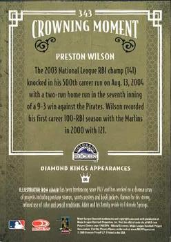 2005 Donruss Diamond Kings #343 Preston Wilson Back