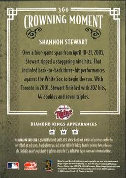 2005 Donruss Diamond Kings #360 Shannon Stewart Back