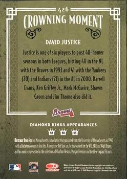 2005 Donruss Diamond Kings #426 David Justice Back