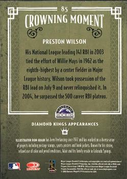2005 Donruss Diamond Kings #85 Preston Wilson Back