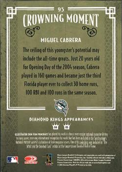 2005 Donruss Diamond Kings #95 Miguel Cabrera Back