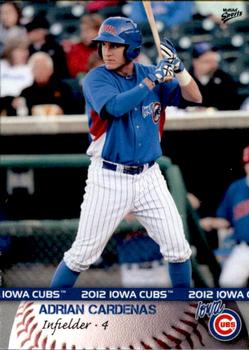 2012 MultiAd Iowa Cubs #8 Adrian Cardenas Front