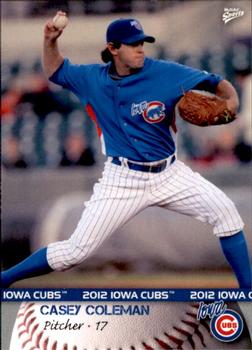 2012 MultiAd Iowa Cubs #11 Casey Coleman Front