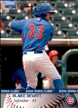 2012 MultiAd Iowa Cubs #14 Blake DeWitt Front