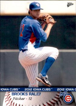 2012 MultiAd Iowa Cubs #23 Brooks Raley Front