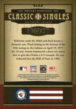2005 Donruss Classics - Classic Singles #CS-5 Brooks Robinson Back