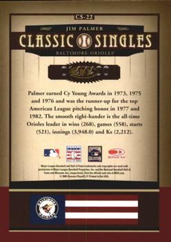 2005 Donruss Classics - Classic Singles #CS-22 Jim Palmer Back