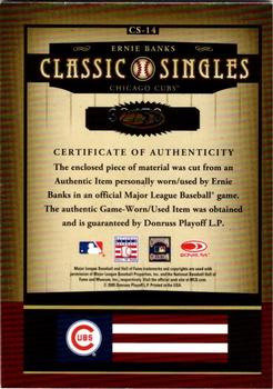 2005 Donruss Classics - Classic Singles Bat #CS-14 Ernie Banks Back