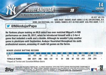 2018 Topps Chrome - Refractor #14 Miguel Andujar Back