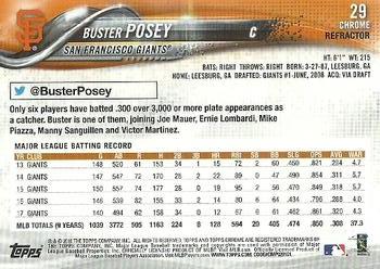 2018 Topps Chrome - Refractor #29 Buster Posey Back