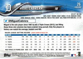 2018 Topps Chrome - Prism Refractor #26 Miguel Cabrera Back