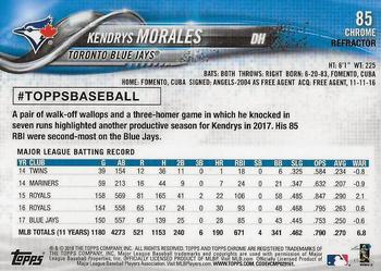 2018 Topps Chrome - Sepia Refractor #85 Kendrys Morales Back