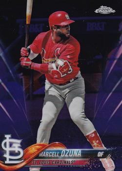2018 Topps Chrome - Purple Refractor #149 Marcell Ozuna Front
