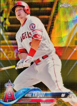 2018 Topps Chrome - Gold Wave Refractor #100 Mike Trout Front