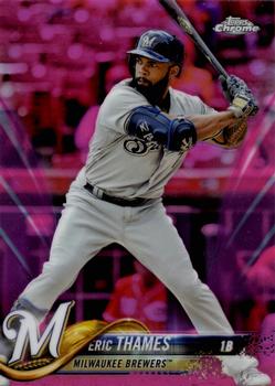 2018 Topps Chrome - Pink Refractor #7 Eric Thames Front