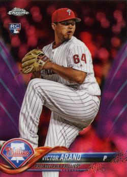 2018 Topps Chrome - Pink Refractor #9 Victor Arano Front