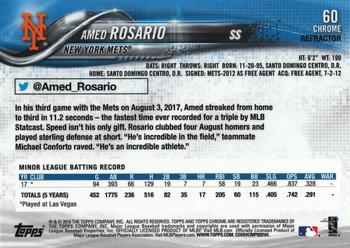 2018 Topps Chrome - Pink Refractor #60 Amed Rosario Back