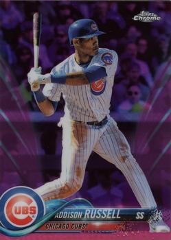 2018 Topps Chrome - Pink Refractor #86 Addison Russell Front