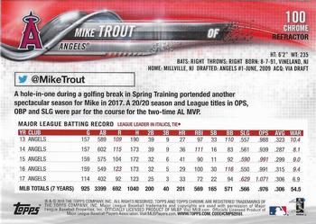 2018 Topps Chrome - Pink Refractor #100 Mike Trout Back