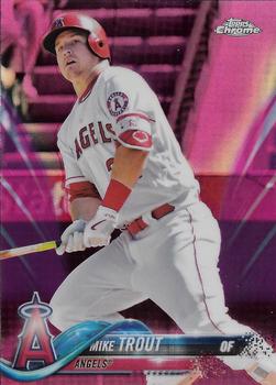 2018 Topps Chrome - Pink Refractor #100 Mike Trout Front