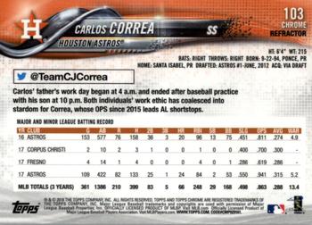 2018 Topps Chrome - Pink Refractor #103 Carlos Correa Back
